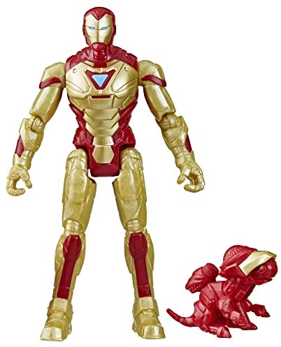 Marvel Mech Strike Mechasaurs Iron Man 4 Inch Action Figure with Weapon Accessories, Toy for Ages 4 and Up, Medium