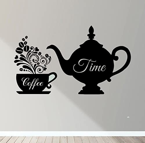 Coffee Time Wall Art Decal Sticker Mural Decor Quote Picture Poster Sign Mug Tea Pot Shop Store Travel