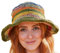 Pachamama Sonnenhut aus Hanf, Baumwolle, gehäkelt, breite Krempe, gestreift, mehrfarbig, Einheitsgröße, faltbar, für Reisen, Urlaub, Strand, Garten, handgefertigt, Fair Trade