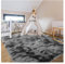 Bibykivn Shaggy Modern Teppich, Teppichunterlage Antirutschmatte, Als Faux Bett-Vorleger oder Matte, Langflor Teppiche für Wohnzimmer Schlafzimmer, Esszimmer oder Kinderzimmer (Dunkelgrau, 120x200 cm)