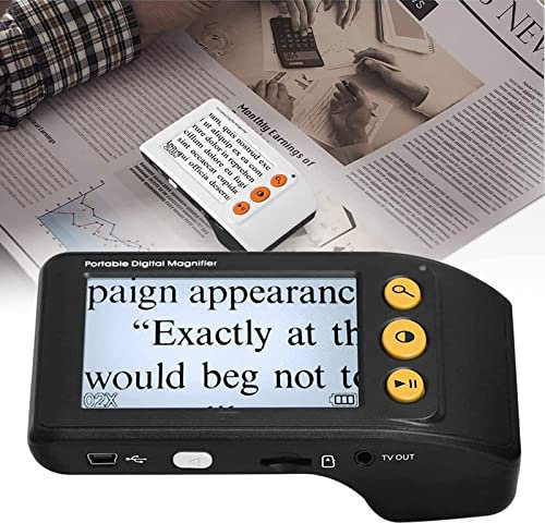 Loupe vidéo numérique Portable, écran 3,5 Pouces 320 * 240, liseuse Portable 2~25 Fois la loupe, 8 Couleurs d'image, Convient à la myopie, aux Personnes malvoyantes, Noir (Noir)