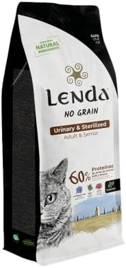Lenda Gato Senior Urinary & Sterilized 2Kg - Pienso para Gatos Mayores con Problemas Urinarios | Comida para Esterilizados | Natural y SIN Cereales | Para Gatos con Sobrepeso