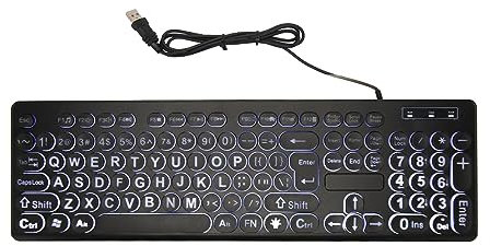 Computer Keyboard, 104 Key USB Wired Backlit Gaming Keyboard, Large Print Keyboard Desktop Laptop PC Keyboard, for Office Home