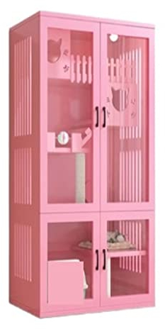Katzenvilla Cat Villa Home Cat Cabinet Indoor übergroß Katzenhaus (Size : Pink 180)