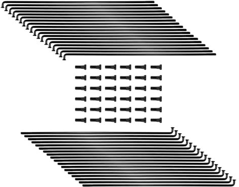 TSTRAUM Fahrrad Speichen 36 Stück mit 36 Nippel,110-309mm,Durchmesser 2mm Mountainbike-Stahlspeichen 14G/K,für MTB-Radspeichen,E-Bike,Downhill,Trekking,Citybikes und mehr.(Schwarz,280mm)