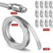 304 Stainless Steel Worm Gear Strapping Clamps, 9.84 Ft With 10 Fasteners - Pipe & Tube Plumbing Clip - Metal Hose Strap