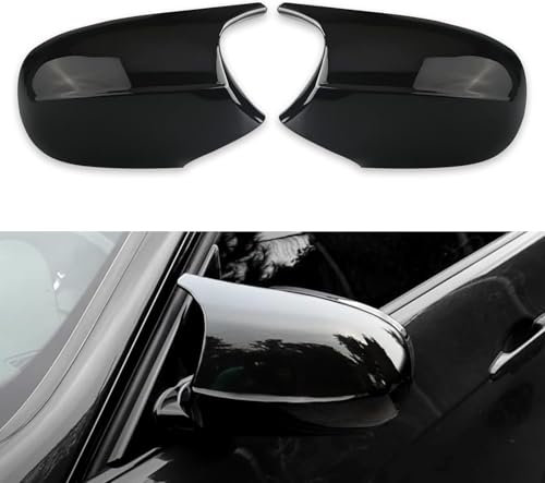 2 PCS Rückspiegel Abdeckung links und rechts for BMW 3er E81 E82 E87 E90 E91 E92 E93 LCI,Auto Spiegelkappen Rückspiegelgehäuse Abdeckungen (Glanz Schwarz)