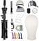 Yuedefly 22 Inch Wig Head, Canvas & Polyurethane Foam Wig Stand Tripod with Head, Styling Accessories