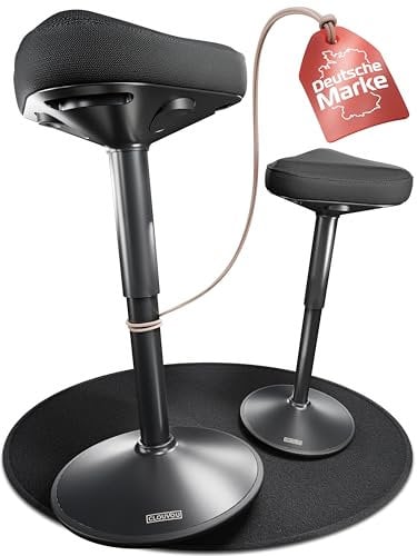 CLOUVOU Nexus Bürohocker ergonomisch [ORIGINAL] Stehhocker höhenverstellbar von 57cm bis 82cm - Ergonomischer Hocker Büro - Wackelhocker zur Stärkung des Rückens - Ergonomische Stehhilfe Büro
