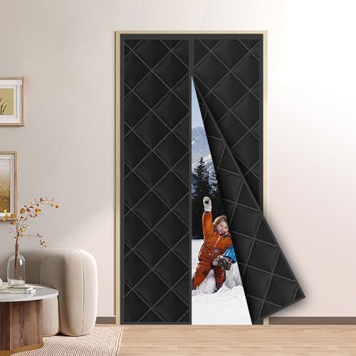 BIAOQINBO Cortina magnética de protección térmica para puertas, cortina térmica contra el frío y el calor, cortina térmica para puerta, protección contra el frío, aislamiento de ruido, impermeable,