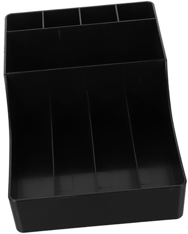 IMIKEYA Strohhalmhalter und Serviettenhalter für Kaffeebar Pp Aufbewahrungsbox Schwarz Multifunktional mit Klaren Fächern für Café und Teeladen