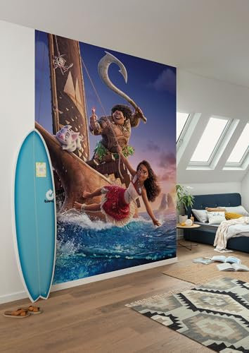 Komar Vlies Fototapete - Disney Moana 2 Feel The Ocean - Größe 200 x 250 cm - Viana, Kinderzimmer, Kindertapete, Tapete