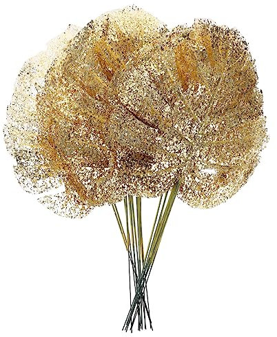 Generico 20 Pezzi Foglia Dorata Di Monstera Piccolo Plettri Di Foglie D'oro Glitter In Piedi Iridescente Fiori Tropicale Pianta Mini Falso Foglie Di Palma Essiccate Golden Fiore Di Plastica