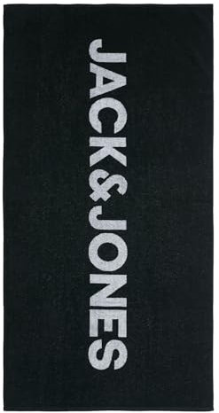 JACK & JONES Badetuch 160 cm x 80 cm Handtuch Strandtuch JACBEACH Towel, Farbe:Schwarz, Artikel:12270959-black