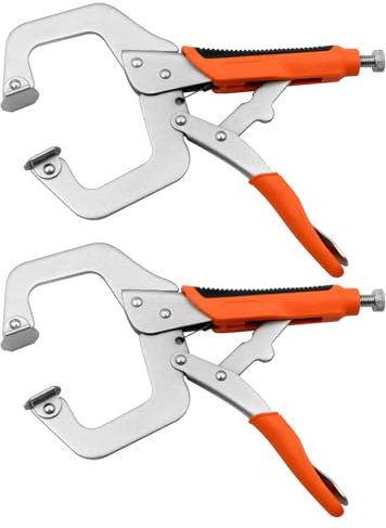 28cm C-Schelle, Schwerlast-Spannzwinge mit verstellbarer Klemmfläche für Holzwerken, Schweißen und Dübelverbindungen, 2er-Pack (28cm)