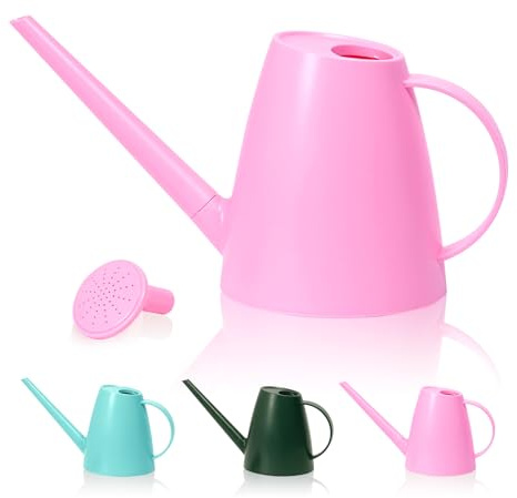 Bamworld Annaffiatoio per Piante da Interno con Beccuccio Lungo1,8L per Giardino Interno Esterno Piccolo Annaffiatoio da Casa Fiori in Rosa