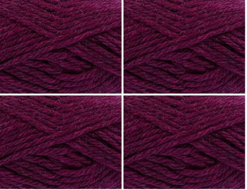King Cole 643122 Big Value Super Chunky Redcurrant Yarn - 81M, 100g (Pack of 4)