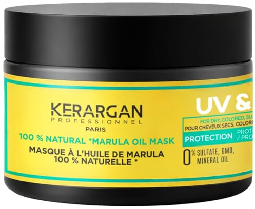 KERARGAN - Marulaöl Farbschutz-Haarmaske für gefärbtes Haar - 250ml | Intensive Haarkur mit Marulaöl, pflegt trockenes oder gefärbtes Haar und hilft den Farbglanz zu bewahren