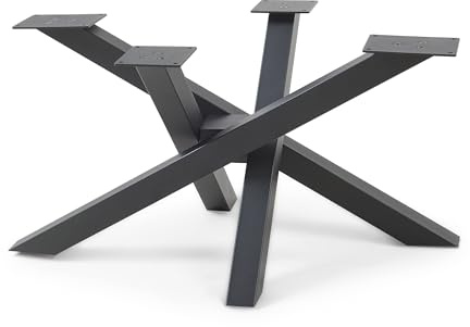 [en.casa] Tischbeine Umala Tischgestell Spider Metall 80 x 49 x 43 cm Metallbeine für Beistelltisch Couchtisch Möbelfüße max. 160 kg Tischfüße Stahl Schwarz