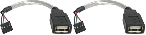 StarTech.com 6in USB 2.0 Cable - USB A Female to USB Motherboard 4 Pin Header F/F (Pack of 2)