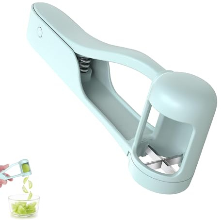 Grape Cutter for Toddlers, Grape Slicer, Multi Grape Quarter Cutter Tool, Stainless Steel Fruit Slicer, for Toddlers, Tomato, Cherry Strawberry, Olive (Blue)