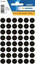 Herma Vielzwecketiketten schwarz 12 mm rund Papier matt 240 St.