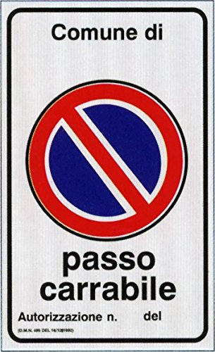 Cartello Segnaletico - Segnaletica Passo Carrabile in Alluminio 40x60 cm