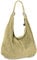Caspar Große Damen Vintage Veloursleder Tasche Samtweiche Schultertasche aus Leder - CLASSIC LINE - Modell No.617 - Made in Italy, Farbe:beige