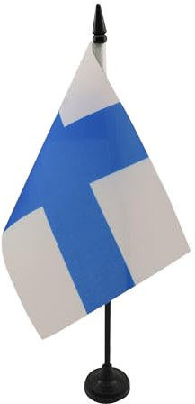 AZ FLAG - Drapeau De Table Marseille 21x14 cm - Petit Drapeau Marseillais De Bureau 100% Polyester Avec Hampe De 25cm Et Socle En Plastique Noir