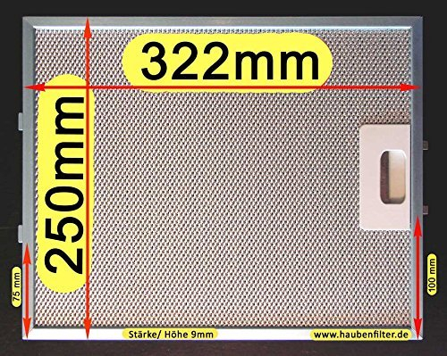 Premium Metall-Fettfilter 320 (nicht 310!) x 250 für Dunstabzugshaube Bosch Siemens Neff Constructa