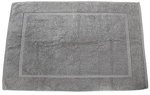 Lanudo Luxus Badematte Pure Line Bordüre 100% Frottier Baumwolle 60 x 90 cm, Farbe Silber