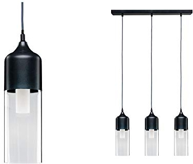 Paulmann 79642 Neordic Pendelleuchte Vanja max. 3x20W Hängelampe für E27 Lampen Deckenlampe Grau/Klar 230V Glas/Metall ohne Leuchtmittel