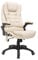 HOMCOM Massagesessel Bürosessel Bürostuhl Chefsessel Gamingsessel 6 Punkt Vibrations Massage mit Wärmefunktion Kunstleder Ledersessel drehbar Creme 62 x 68 x 111 – 121cm