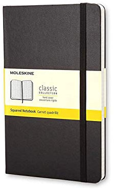 Moleskine Notizbuch P/A6, Kariert, Hard Cover, Schwarz