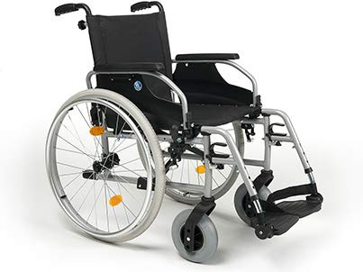Zusammenfaltbarer Leichtgewichtrollstuhl | Sitzbreiten 38 cm - 52 cm| Maximale Belastbarkeit: 130 kg | Vermeiren D200 (Sitzbreite 44cm)