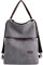 EVAEVA-bags Canvas Tasche Damen Rucksack Handtasche Damen Vintage Umhängentasche Hobo Tasche Multifunktionsbeutel für Reise Outdoor Schule Einkauf Alltag Büro Kaffee (Grau)