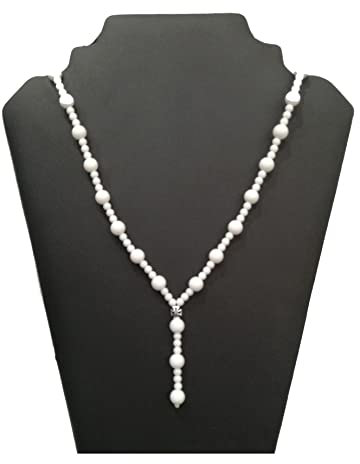 Weiße Halskette Onyx Surfer kette damenkette herrenkette Y-kette Schmuck 4mm+8mm schmuck/ALLA