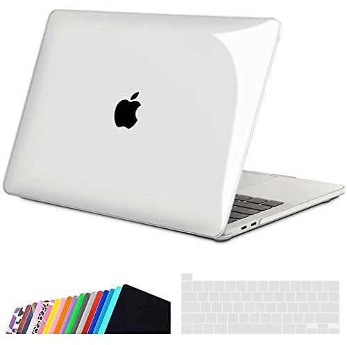 iNeseon Case Compatible with 2016-2022 Macbook Pro 13 inch A2338(M1 M2) A2289 A2251 A2159 A1706 A1989, Plastic Protective Hard Shell Cover and EU Keyboard Cover for Macbook Pro 13, Crystal Clear