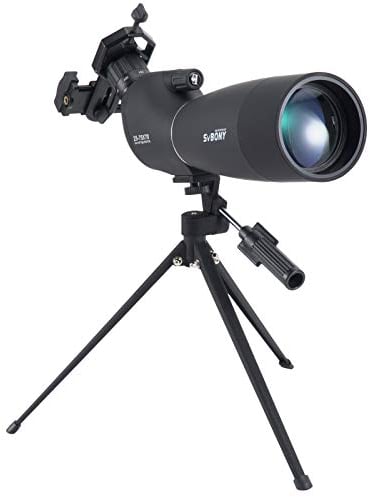 Svbony SV28 Spektiv, 25-75x70 Spektiv mit Stativ, HD BAK4 Prisma FMC Objektiv Spektiv mit Telefonadapter für Zielschießen, Bogenschießen, Vogelbeobachtung, Mond