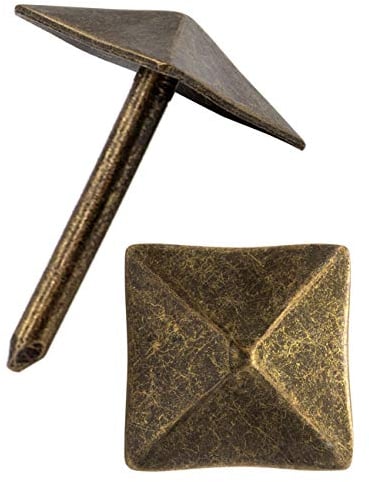 Fuxxer® - 40 chiodi decorativi per tappezzeria, per mobili, chiodi di copertura, tappi decorativi, raccordi, ottone vintage bronzo anticato, 12 x 12 mm