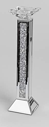Small-Preis Kerzenständer Kerzenhalter aus Glas mit Strass im inneren verspiegelt in 2 Größen wählbar (38 cm)
