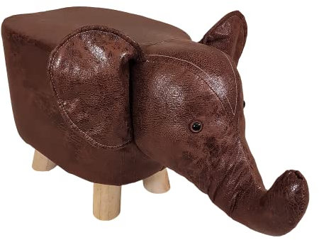 miasuite i sogni italiani Fußhocker Tier Elefant Höhe 28 cm - wasserdichtes Kunstleder, Füße aus hochwertigem Massivholz.
