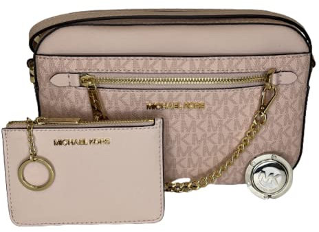 MICHAEL Michael Kors Jet Set Large Chain Crossbody Bag bundled with with SM TZ Coinpouch Wallet and Michael Kors Purse Hook
