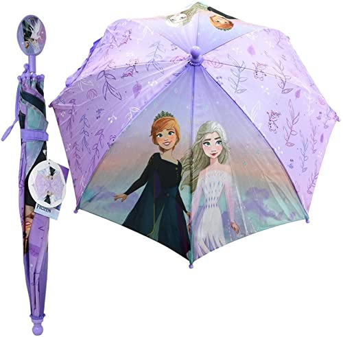 Disney Regenschirm für Mädchen, Motiv: Frozen, Prinzessin oder Minnie Maus, Regenbekleidung, Alter 3–6 Jahre