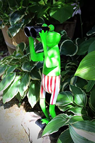 Gwenys Haus Gartenfigur Frosch Spanner Badehose rot
