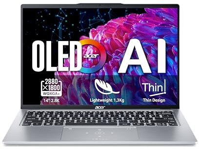 Acer Swift Go 14 SFG14-73-59YC - Ordenador Portátil 14 WQXGA+ OLED (Intel Core Ultra 5 125U, 16GB RAM, 512 GB SSD, Intel Arc Graphics, Windows 11 Home) Plata - Teclado QWERTY Español