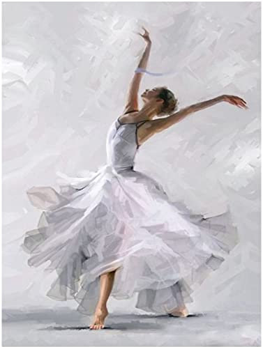PNDGMCSY Peinture par Numéros - DIY Peinture à l'huile sur Toile Pour Adultes et Enfants - danseuse ballerine 16 * 20 pouces
