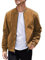 COOFANDY Herren Casual Varsity Jacke Vintage Leichte Wildleder Bomberjacken, Helles Braun, XL
