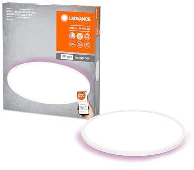 LEDVANCE SMART+ ORBIS WiFi-Panelleuchte, weiß, 25W, 2940lm, 400mm, regulierbares Weißlicht (2700K-6500K), Rahmen mit RGB-Farblicht, dimmbar, steuerbar per App, kompatibel mit Amazon, Google und Co.