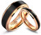 Wycian Herren Ringe Im Gold, Ring Silber Set 2 Stück Zirkonia Edelstahl Schwarzes Roségold Matt Größe Damen 52 (16.6) Herren 62 (19.7)